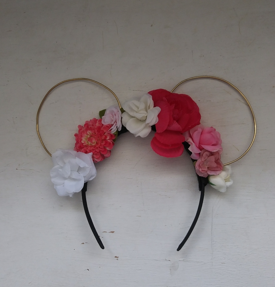 Pink Flower 🌸 Crown Wire Minnie Mouse Ears